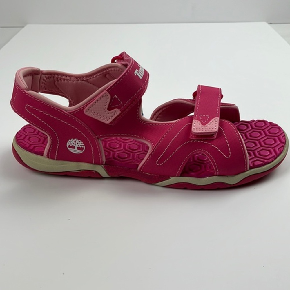 Timberland Perkins Row 2-Strap Pink Girls Sandals 2498A Size 7 Big Kids - Picture 2 of 11